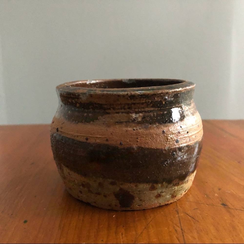 Vintage Stoneware Salt Pot